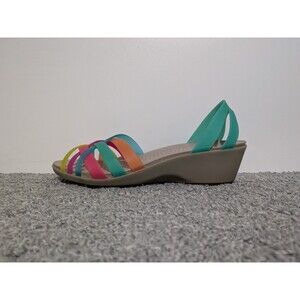 Crocs Isabella Huarache Mini Wedge Sandals Womens Size 7